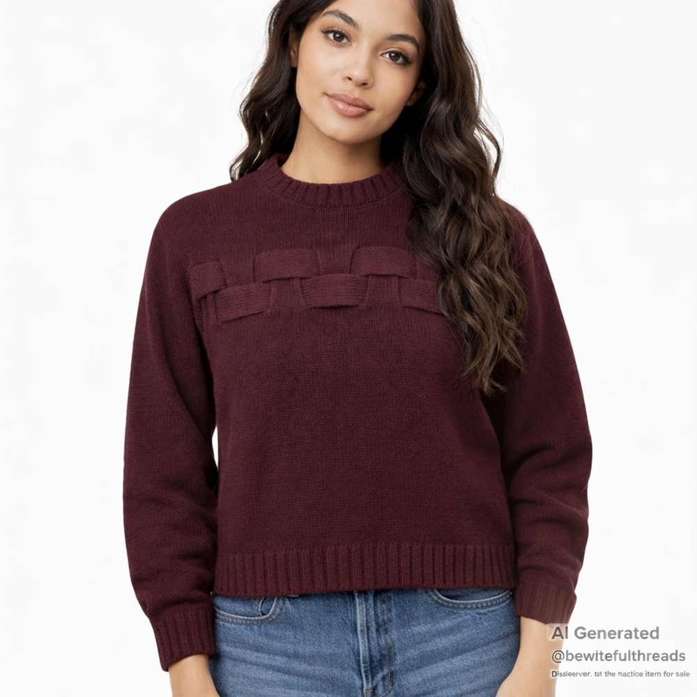 Old Money Mulberry Knit Weave Sweater — Fits M/L